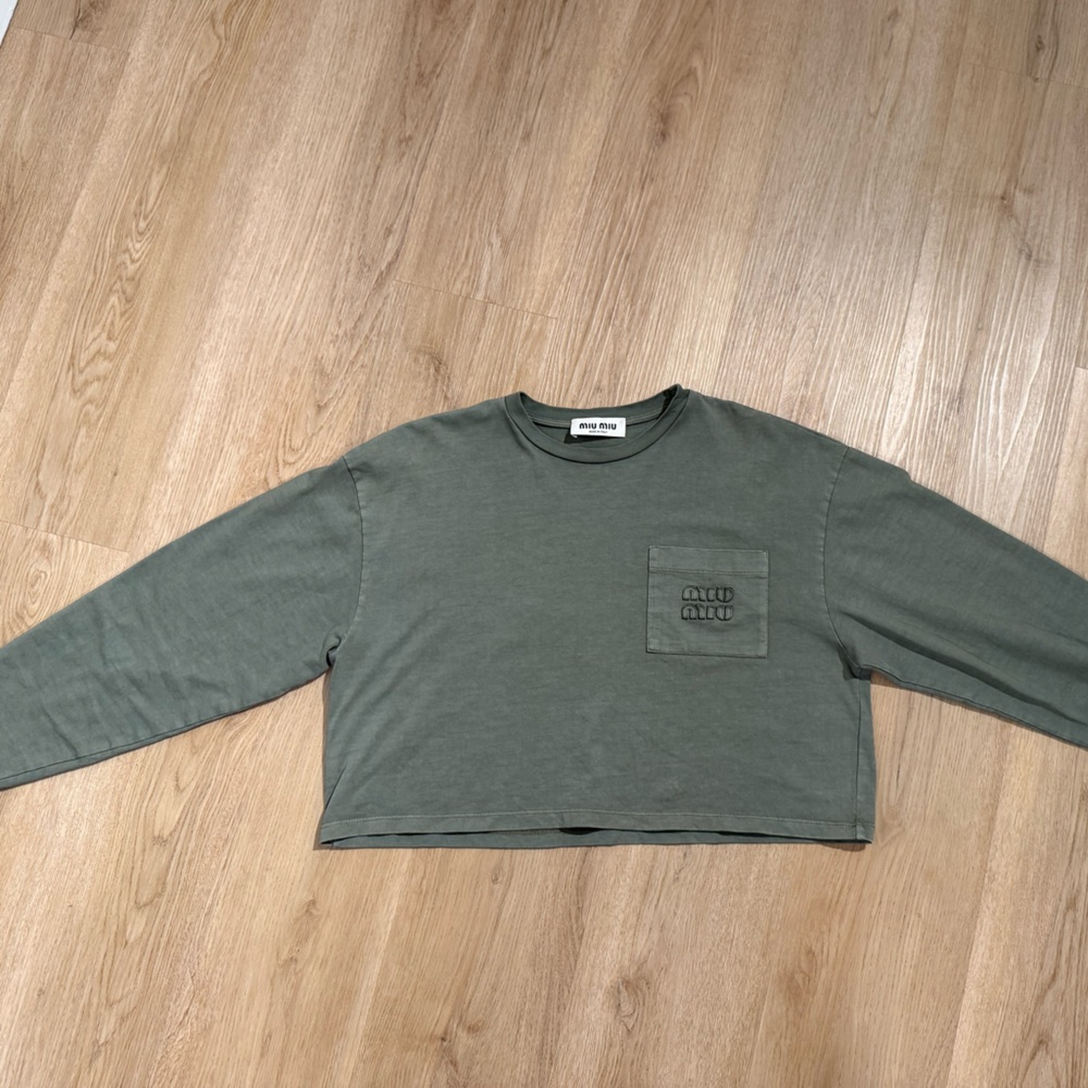 MIU MIU Garment-dyed jersey T-shirt